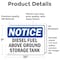 Signmission Diesel Fuel Above Ground Storage Tank OSHA Notice Sign, Vinyl Decal, 10in W x 7in L, 2PK OS-2PACK-NS-D-710-L-10993 - alternate 2